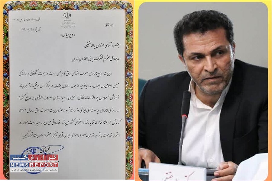 معاون وزیر نیرو و رییس سازمان انرژی های نو از مدیر عامل برق فارس تقدیر کرد